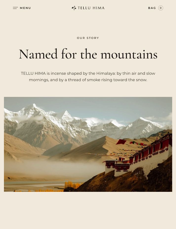 The About page: Named for the mountains